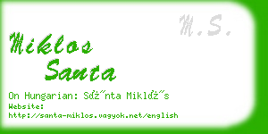 miklos santa business card